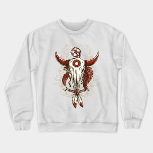 NATIVE AMERICAN BUFFALO SKULL Crewneck Sweatshirt